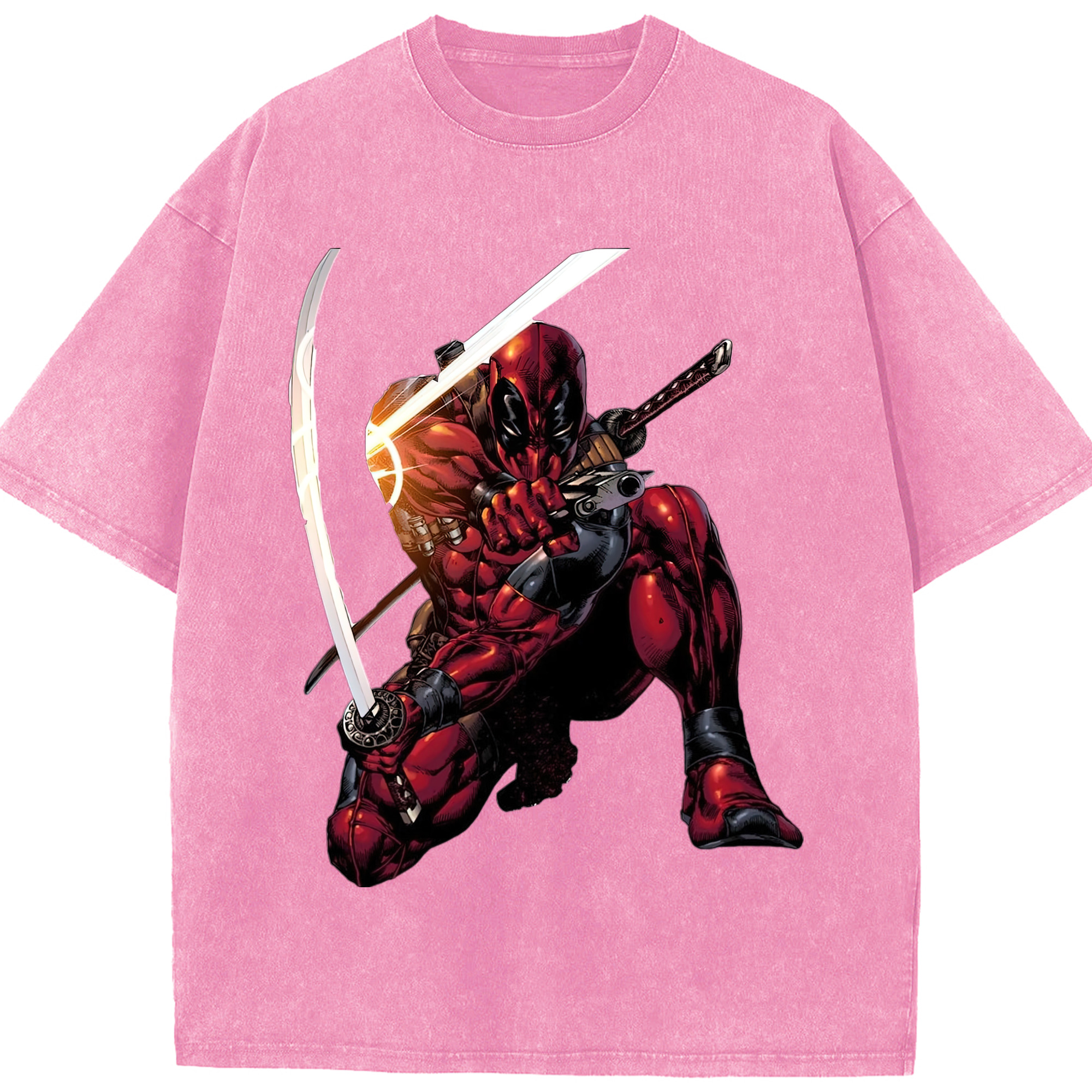 （画像用） Deadpool デッドプール 綿100% ヴィンテージ風 半袖Tシャツ（フロントプリント）